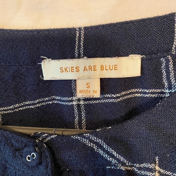 Skies are Blue. Size S. Navy with cream box stripes. - Picture 5 of 5